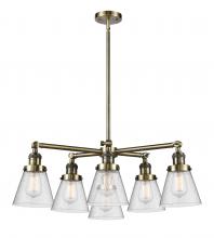  207-6CR-AB-G64 - Small Cone 6 Light Chandelier