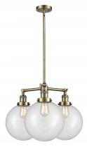  207-AB-G202-10 - Beacon - 3 Light - 24 inch - Antique Brass - Stem Hung - Chandelier