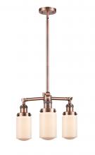  207-AC-G311 - Dover - 3 Light - 17 inch - Antique Copper - Stem Hung - Chandelier