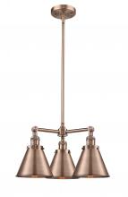  207-AC-M13-AC - Appalachian - 3 Light - 21 inch - Antique Copper - Stem Hung - Chandelier