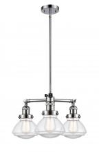  207-PC-G322-LED - Olean - 3 Light - 19 inch - Polished Chrome - Stem Hung - Chandelier