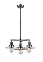  207-PN-M1 - Railroad Shade 3 Light Chandelier