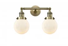  208-AB-G201-6 - Beacon - 2 Light - 17 inch - Antique Brass - Bath Vanity Light