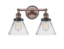  208BP-ACBK-G42 - Cone - 2 Light - 18 inch - Antique Copper - Bath Vanity Light