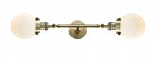  208L-AB-G201-6 - Beacon - 2 Light - 6 inch - Antique Brass - Bath Vanity Light