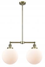  209-AB-G201-10 - Beacon - 2 Light - 25 inch - Antique Brass - Stem Hung - Island Light