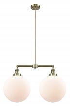  209-AB-G201-12 - Beacon - 2 Light - 27 inch - Antique Brass - Stem Hung - Island Light