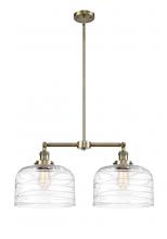  209-AB-G713-L - Bell - 2 Light - 21 inch - Antique Brass - Stem Hung - Island Light