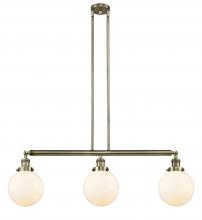  213-AB-G201-8 - Beacon - 3 Light - 41 inch - Antique Brass - Stem Hung - Island Light