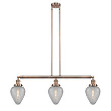  213-AC-G165 - Geneseo - 3 Light - 38 inch - Antique Copper - Stem Hung - Island Light