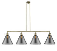  214-AB-G43-L - Cone - 4 Light - 56 inch - Antique Brass - Stem Hung - Island Light