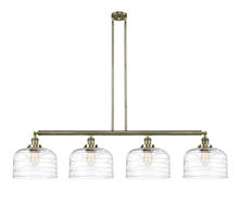  214-AB-G713-L - Bell - 4 Light - 54 inch - Antique Brass - Stem Hung - Island Light