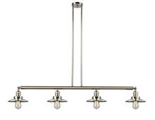  214-PN-M1 - Railroad - 4 Light - 53 inch - Polished Nickel - Stem Hung - Island Light