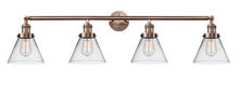  215-AC-G42 - Cone - 4 Light - 44 inch - Antique Copper - Bath Vanity Light