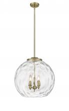  221-3S-AB-G1215-18 - Athens Water Glass - 3 Light - 18 inch - Antique Brass - Cord hung - Pendant