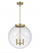  221-3S-AB-G204-16 - Beacon - 3 Light - 16 inch - Antique Brass - Cord hung - Pendant