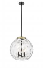  221-3S-BAB-G1215-16-LED - Athens Water Glass - 3 Light - 16 inch - Black Antique Brass - Cord hung - Pendant