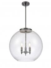  221-3S-BK-G124-18 - Athens - 3 Light - 18 inch - Matte Black - Cord hung - Pendant