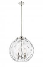  221-3S-PN-G1215-16-LED - Athens Water Glass - 3 Light - 16 inch - Polished Nickel - Cord hung - Pendant