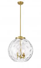  221-3S-SG-G1215-16 - Athens Water Glass - 3 Light - 16 inch - Satin Gold - Cord hung - Pendant