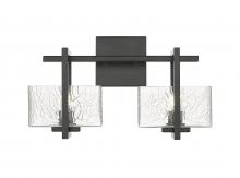  312-2W-BK-CL - Striate - 2 Light - 15 inch - Black - Bath Vanity Light