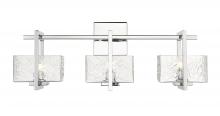  312-3W-PC-CL - Striate - 3 Light - 24 inch - Polished Chrome - Bath Vanity Light