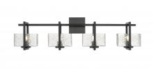  312-4W-BK-CL - Striate - 4 Light - 33 inch - Black - Bath Vanity Light