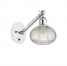  317-1W-WPC-G555-6CL - Ithaca - 1 Light - 6 inch - White Polished Chrome - Sconce