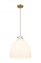 Innovations Lighting 410-1PL-BB-G412-16WH - Newton Bell - 1 Light - 16 inch - Brushed Brass - Cord hung - Pendant