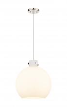  410-1PL-PN-G410-16WH - Newton Sphere - 1 Light - 16 inch - Polished Nickel - Cord hung - Pendant