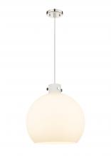  410-1PL-PN-G410-18WH - Newton Sphere - 1 Light - 18 inch - Polished Nickel - Cord hung - Pendant