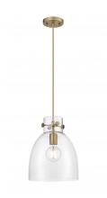 Innovations Lighting 410-1PM-BB-G412-10CL - Newton Bell - 1 Light - 10 inch - Brushed Brass - Cord hung - Pendant