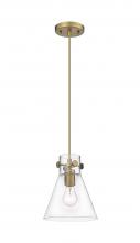 Innovations Lighting 410-1PS-BB-G411-8CL - Newton Cone - 1 Light - 8 inch - Brushed Brass - Cord hung - Pendant