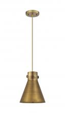 Innovations Lighting 410-1PS-BB-M411-8BB - Newton Cone - 1 Light - 8 inch - Brushed Brass - Cord hung - Pendant
