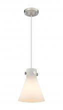  410-1PS-SN-G411-8WH - Newton Cone - 1 Light - 8 inch - Brushed Satin Nickel - Cord hung - Pendant