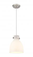 Innovations Lighting 410-1PS-SN-G412-8WH - Newton Bell - 1 Light - 8 inch - Brushed Satin Nickel - Cord hung - Pendant