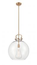  410-1S-BB-16CL - Newton Sphere - 1 Light - 16 inch - Brushed Brass - Cord hung - Pendant