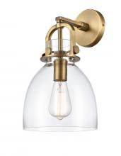 Innovations Lighting 410-1W-BB-G412-8CL - Newton Bell - 1 Light - 8 inch - Brushed Brass - Sconce
