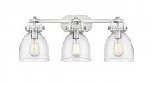 Innovations Lighting 410-3W-SN-G412-7SDY - Newton Bell - 3 Light - 27 inch - Satin Nickel - Bath Vanity Light