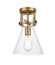  411-1F-BB-8CL - Newton Cone - 1 Light - 8 inch - Brushed Brass - Flush Mount