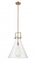  411-1S-BB-16CL - Newton Cone - 1 Light - 16 inch - Brushed Brass - Cord hung - Pendant