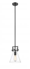 Innovations Lighting 411-1S-BK-8CL - Newton Cone - 1 Light - 8 inch - Matte Black - Cord hung - Mini Pendant