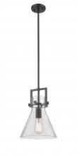 Innovations Lighting 411-1SM-BK-G411-10SDY - Newton Cone - 1 Light - 10 inch - Matte Black - Stem Hung - Mini Pendant