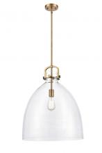 Innovations Lighting 412-1S-BB-18CL - Newton Bell - 1 Light - 18 inch - Brushed Brass - Cord hung - Pendant