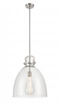 Innovations Lighting 412-1S-SN-16CL - Newton Bell - 1 Light - 16 inch - Brushed Satin Nickel - Cord hung - Pendant