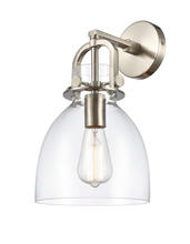 Innovations Lighting 412-1W-SN-8CL - Newton Bell - 1 Light - 8 inch - Brushed Satin Nickel - Sconce