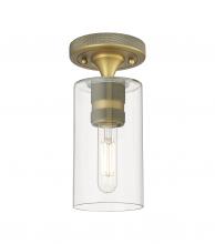  434-1F-BB-G434-7CL - Crown Point - 1 Light - 5 inch - Brushed Brass - Flush Mount