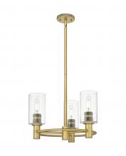  434-3CR-BB-G434-7CL - Crown Point - 3 Light - 18 inch - Brushed Brass - Pendant