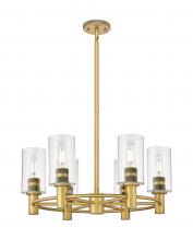  434-6CR-BB-G434-7CL - Crown Point - 6 Light - 24 inch - Brushed Brass - Chandelier