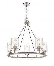  441-5CH-BSN-CL - Mila - 5 Light - 29 inch - Black Satin Nickel - Chain Hung - Chandelier